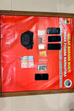 Empat Terduga Pelaku Pengedar Narkoba diamankan di Praya, Polres Loteng Sita 32,34 Gram Sabu